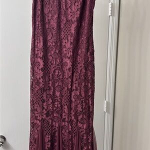 Ralph Lauren Double RL Lace Dress in Burgundy